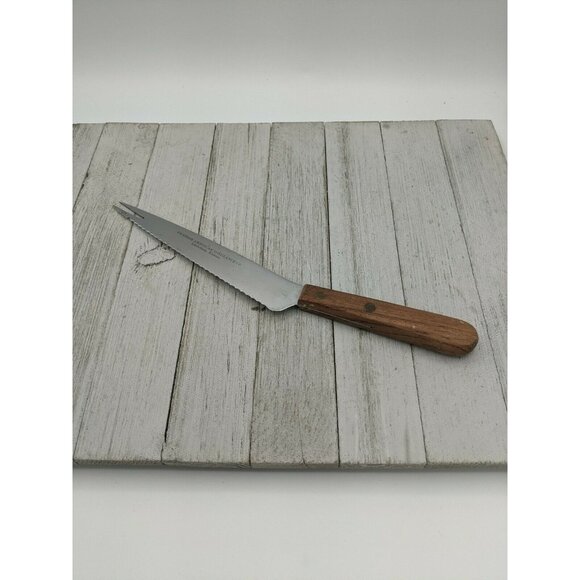 Vegetable #4 Utility All Purpose Carving Slicing Knife Serrated 2 Prongs - Picture 1 of 8
